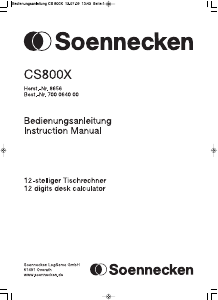 Bedienungsanleitung Soennecken CS800X Rechner