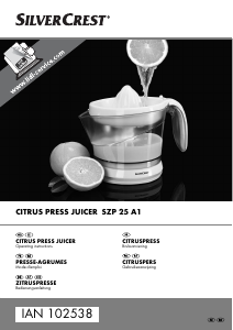 Manual SilverCrest SZP 25 A1 Citrus Juicer