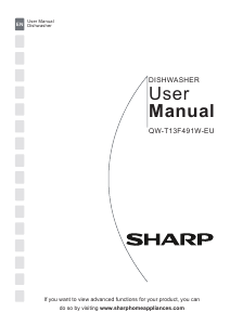 Handleiding Sharp QW-T13F491W-EU Vaatwasser