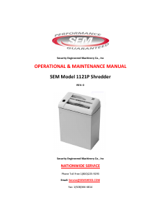 Manual SEM 1121P Paper Shredder