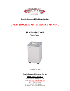 Manual SEM 1201P Paper Shredder