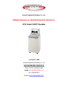 Manual SEM 1201PF Paper Shredder