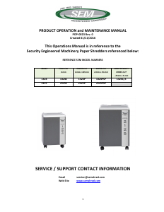 Manual SEM 1324C/3 Paper Shredder