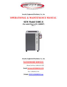 Manual SEM 5140C/4 Paper Shredder