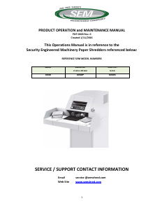 Handleiding SEM 6040P Papiervernietiger