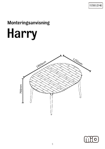 Руководство Mio Harry Обеденный стол