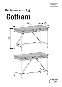 Használati útmutató Mio Gotham Íróasztal