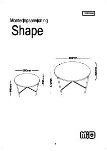 사용 설명서 Mio Shape 커피 테이블