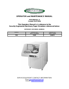 Handleiding SEM 7050PFP Papiervernietiger