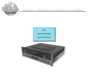 Manual McIntosh C22 Pre-amplifier