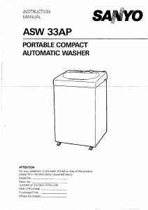 Manual Sanyo ASW-33AP Washing Machine