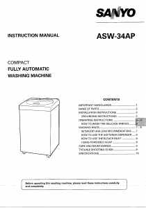 Handleiding Sanyo ASW-34AP Wasmachine
