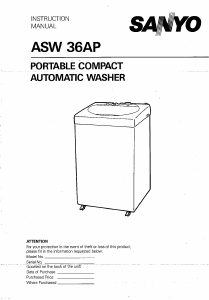 Handleiding Sanyo ASW-36AP Wasmachine