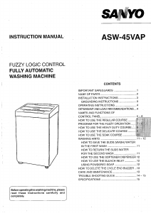 Handleiding Sanyo ASW-45VAP Wasmachine