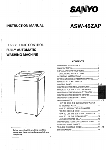 Handleiding Sanyo ASW-45ZAP Wasmachine