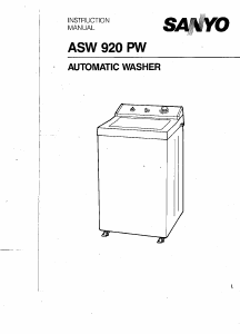 Handleiding Sanyo ASW-920PW Wasmachine