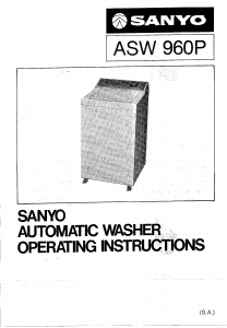 Manual Sanyo ASW-960P Washing Machine