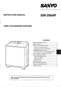 Manual Sanyo SW-256AP Washing Machine