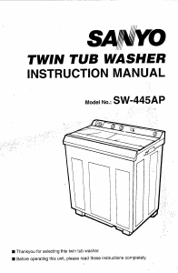 Manual Sanyo SW-445AP Washing Machine