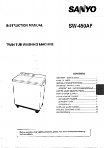 Manual Sanyo SW-450AP Washing Machine