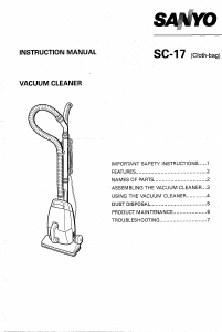 Manual Sanyo SC-17 Vacuum Cleaner