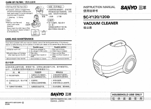 Manual Sanyo SC-120D Vacuum Cleaner