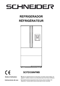 Mode d’emploi Schneider SCFD536NFMB Réfrigérateur combiné