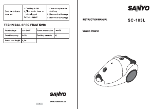 Manual Sanyo SC-183L Vacuum Cleaner