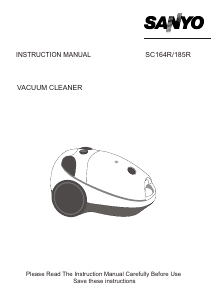 Manual Sanyo SC-185R Vacuum Cleaner