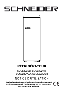 Mode d’emploi Schneider SCCL222VVA Réfrigérateur