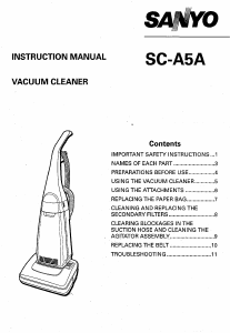 Manual Sanyo SC-A5A Vacuum Cleaner