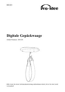 Bedienungsanleitung Pro-Idee 200-630 Gepäckwaage