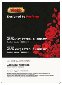Manual Webb WEPCS18 Chainsaw