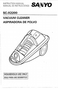 Manual Sanyo SC-X2200 Vacuum Cleaner