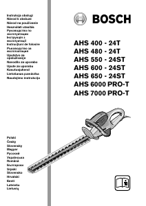 Manual Bosch AHS 6000 PRO-T Trimmer de gard viu