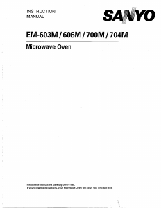 Manual Sanyo EM-704M Microwave