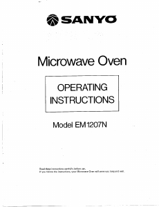 Manual Sanyo EM-1207N Microwave