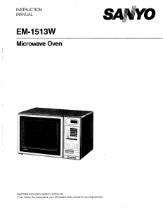 Manual Sanyo EM-1513W Microwave