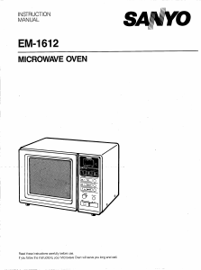 Manual Sanyo EM-1612 Microwave