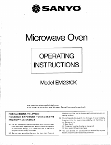Manual Sanyo EM-2310K Microwave