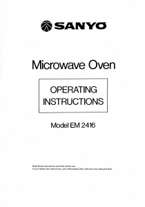 Manual Sanyo EM-2416 Microwave