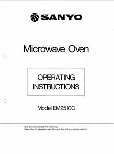 Manual Sanyo EM-2510C Microwave