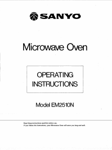 Manual Sanyo EM-2510N Microwave