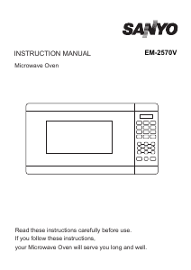 Manual Sanyo EM-2570V Microwave