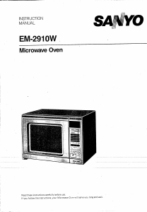 Manual Sanyo EM-2910W Microwave