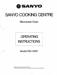 Manual Sanyo EM-3560 Microwave