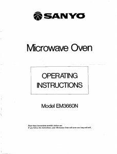 Manual Sanyo EM-3660N Microwave