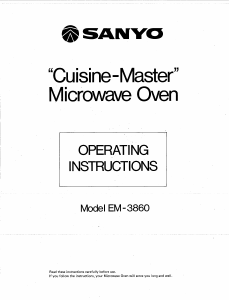 Manual Sanyo EM-3860 Microwave