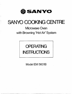 Manual Sanyo EM-5601B Microwave