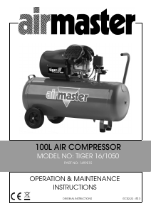 Handleiding Airmaster Tiger 16/1050 Compressor